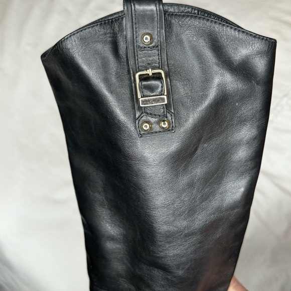 Browns Couture black leather boots gold hardware size 8.5 excellent condtion - Picture 10 of 15